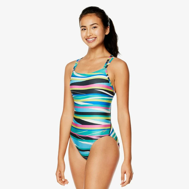 Speedo Women's Party Pattern Volt Back Swimsuit - 2022 3 Speedo Women's Party Pattern Volt Back Swimsuit - 2022